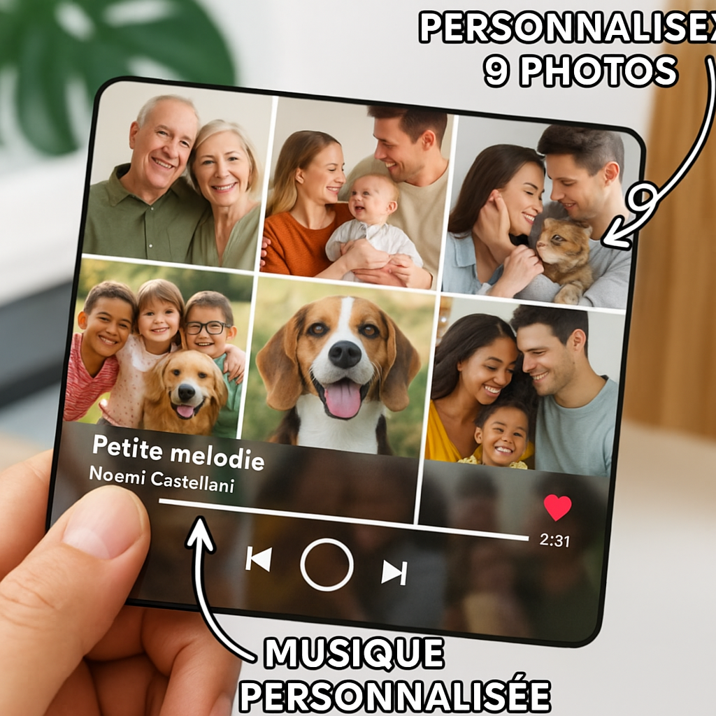 Magnette pour Réfrigérateur Musical Personnalisé (Photo + Chanson / Voix)